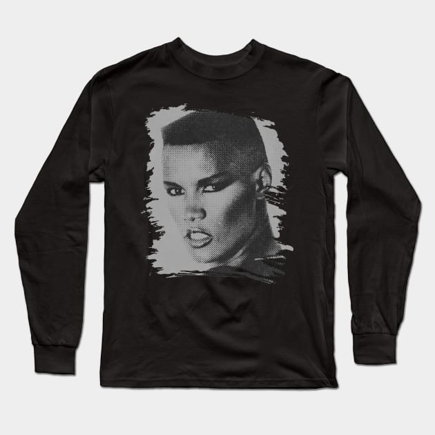 Grace Jones // Retro poster Long Sleeve T-Shirt by Degiab